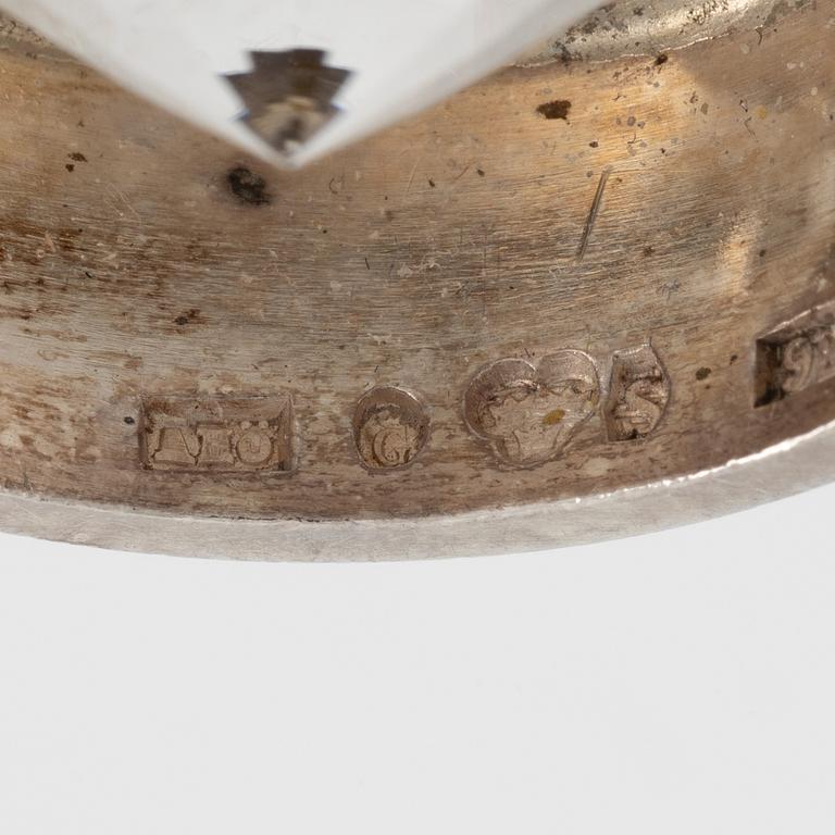 Anders Högberg, pendant in sterling silver with rock crystal. 1980s.