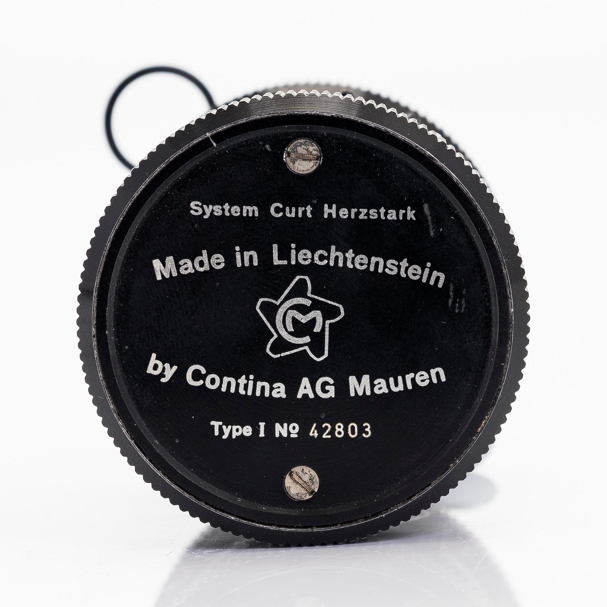 Räknemaskin, "Curta, Type I", utvecklad av Curt Herzstark, Contina AG Mauren, Lichtenstein, formgiven 1947.