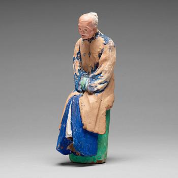 183. A clay figure of a servant, Qing dynasty, 19th Century.