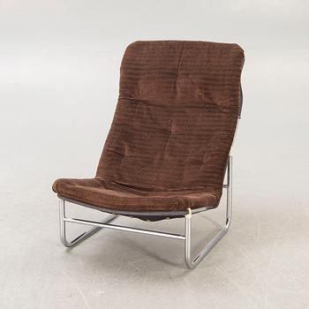 A Bror Boije & Jaan Zimmerman, Zorba chrome easy chair for DUX around 1970.