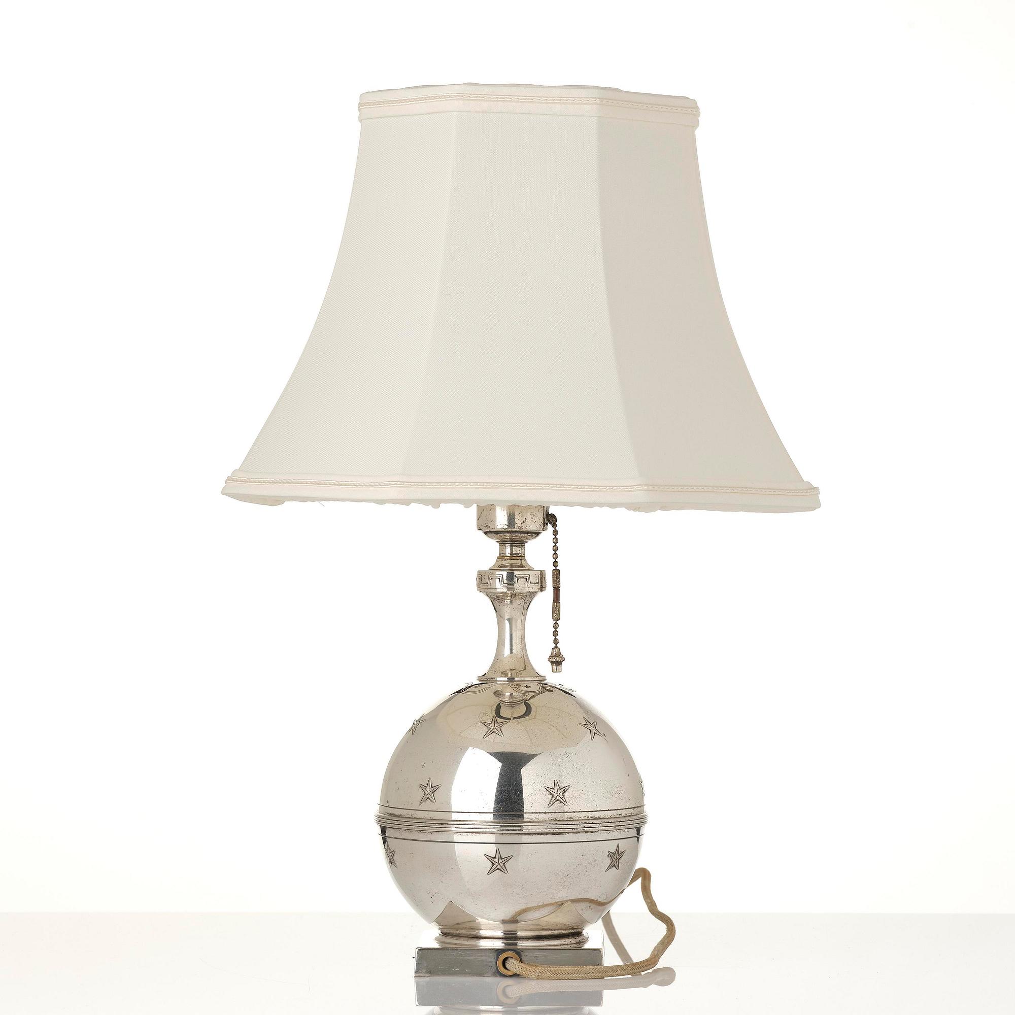 Jacob Ängman, a rare table lamp, Guldsmedsaktiebolaget, Stockholm, ca 1930.