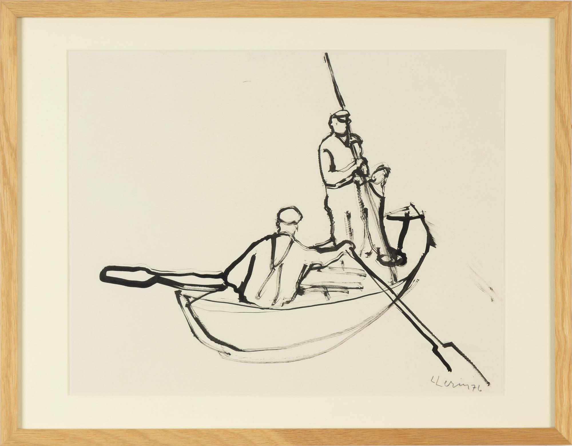 Lars Lerin, ink drawing, signed and dated 76.