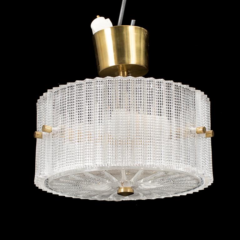 CARL FAGERLUND, taklampa av glas, Orrefors, 1950/60-tal.