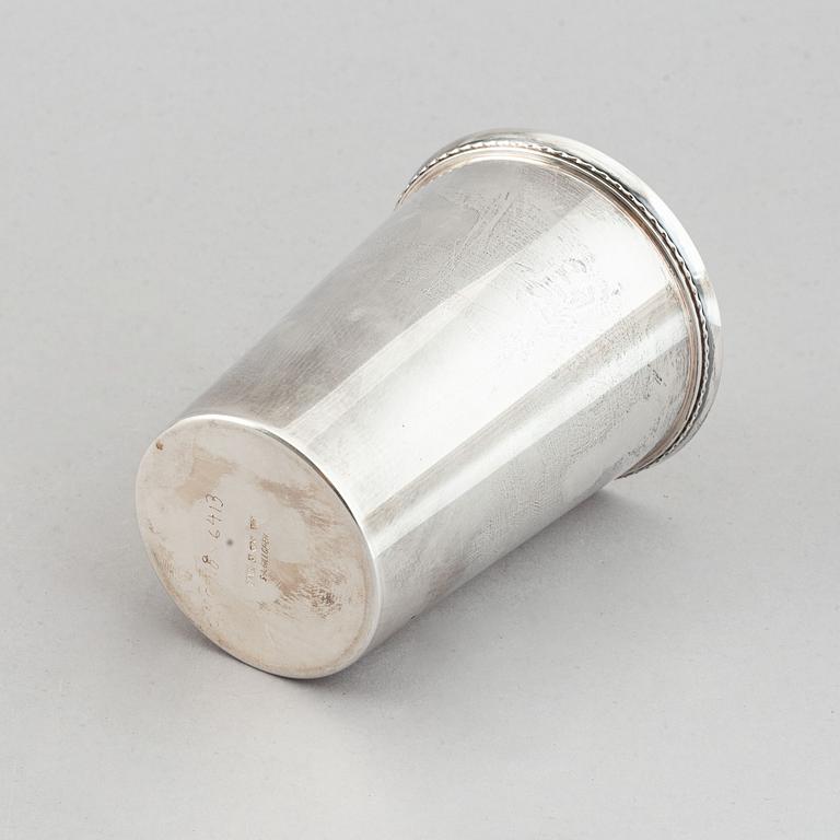 A parcel-gilt silver beaker. Mark of Sven Arne Gillgren, GAB, Stockholm 1973.