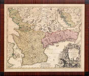 JOHANN BAPTIST HOMANN, map Scania, 18th centuru.