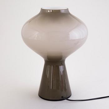 A grey glass table lamp by Massimo Vignelli /Paolo Venini "Zaffiro Fungo", Italy.