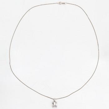 Kaulakoru, 18K valkokultaa ja timantteja n. 0.56 ct yht.