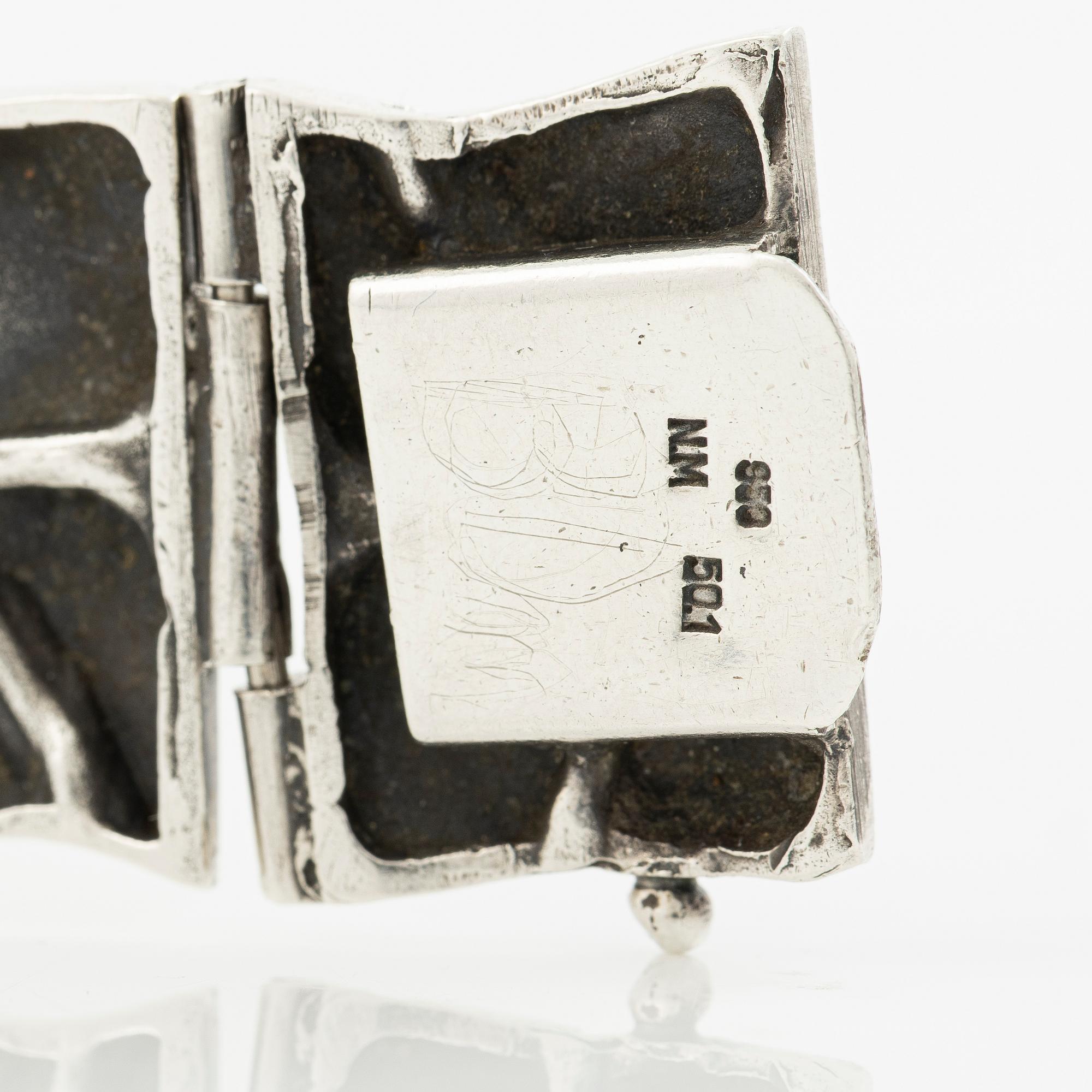 Bracelet, silver, hallmarked NM.