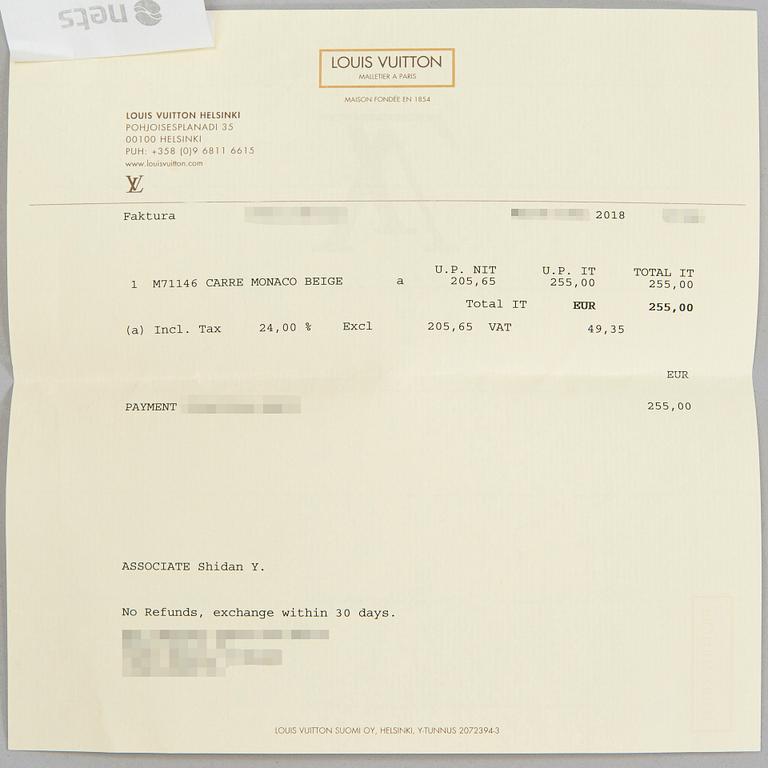 Louis Vuitton, scarf "Monaco".