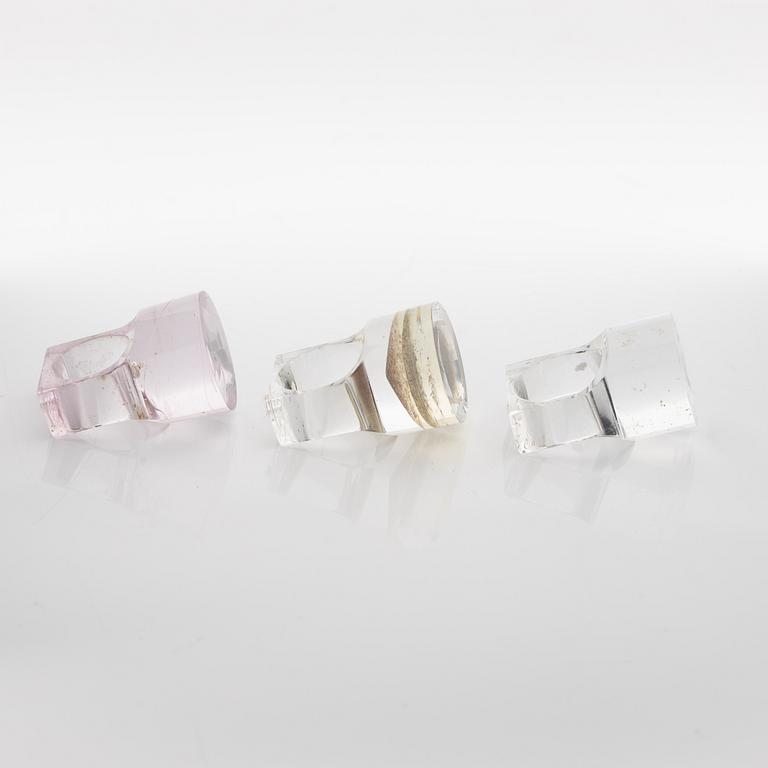 Siv Lagerström, three acrylic plastic rings, 1970s.