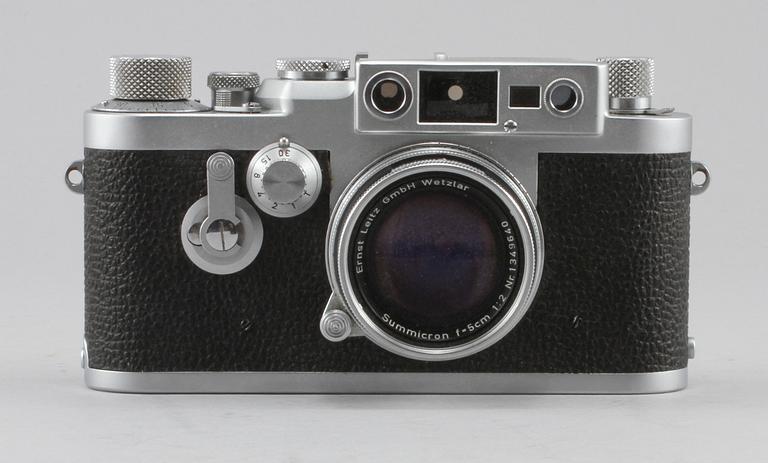 KAMERA med OBJEKTIV, Leica IIIg, nr 828713, Ernst Leitz, GMBH Wetzlar, Tyskland 1900-talets mitt.