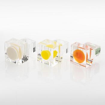 Siv Lagerström, three acrylic plastic rings, 1970s.
