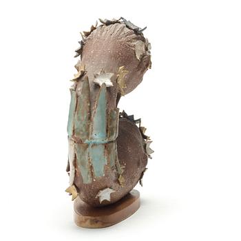 Stig Lindberg, skulptur "Narcissus", chamotterat stengods, Gustavsbergs studio 1940-tal.