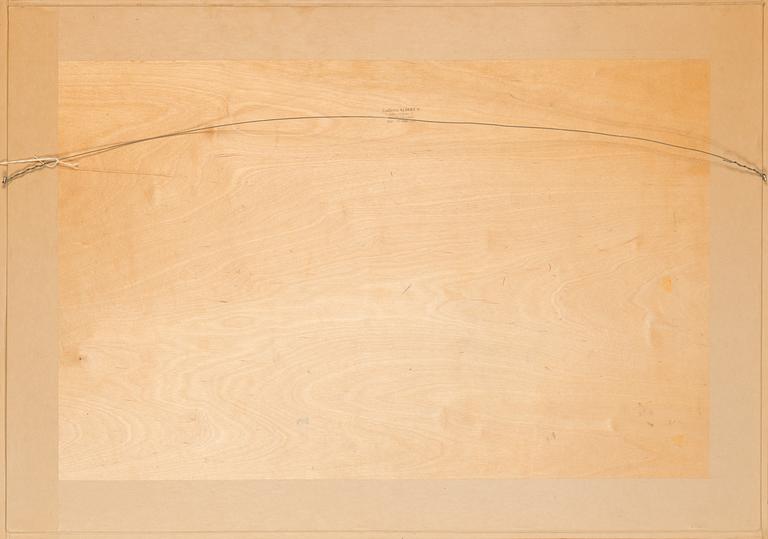 Birger Kaipiainen, drawing, ink on plywood, signed and dated 1946.