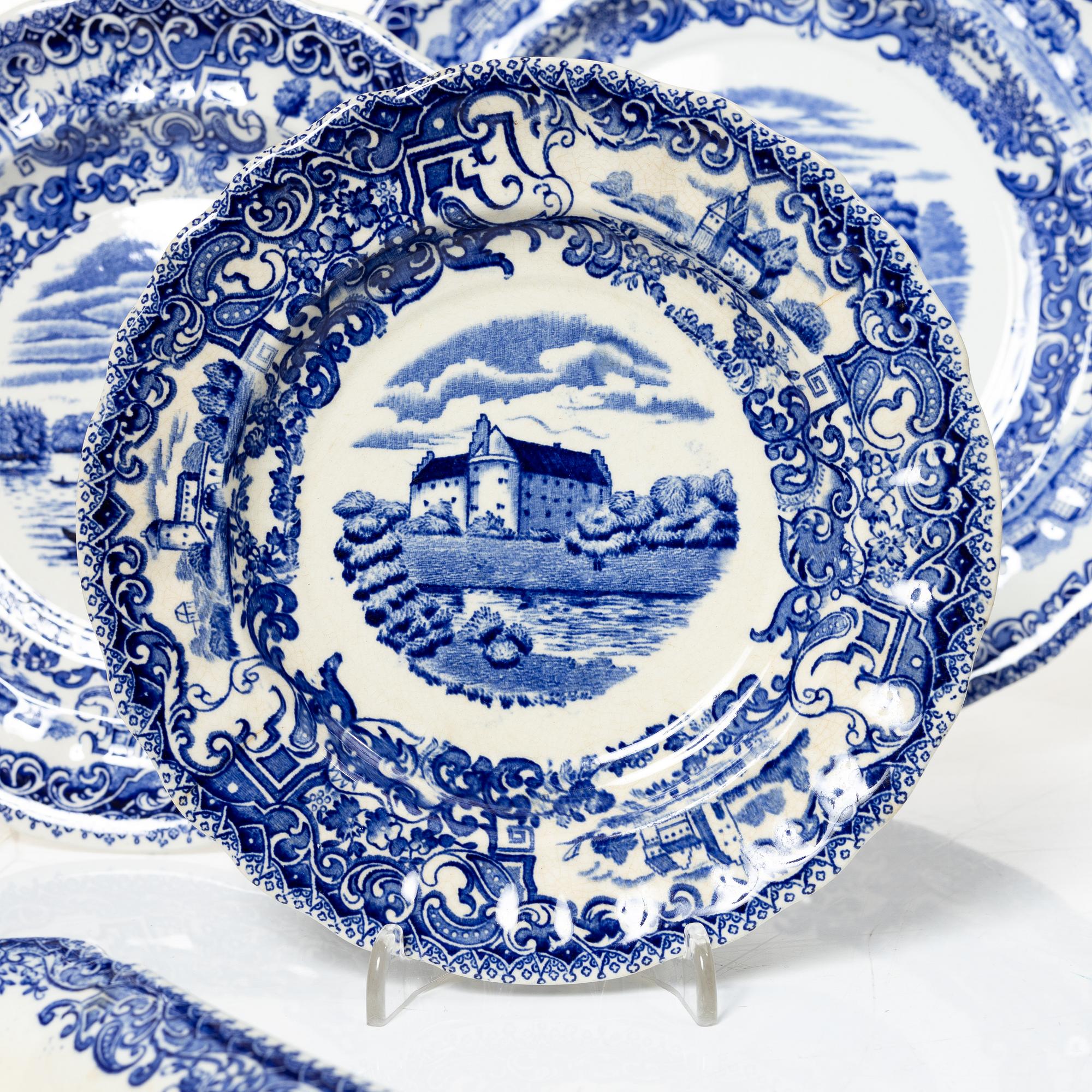 Matservis, 87 delar, flintgods, "Svenska slott", Rörstrand.