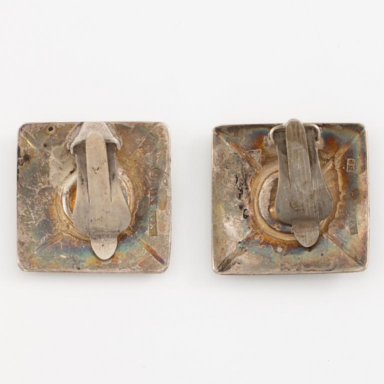 Lars Arby, four pairs of earrings, silver, Gothenburg including 1963 and 1969.