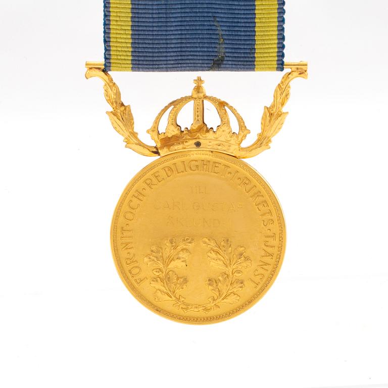 Gustav VI Adolf, Medalj, guld, 1956.