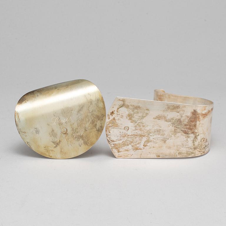 ELON ARENHILL, two silver candlesticks, Malmö 1991 & 2003.