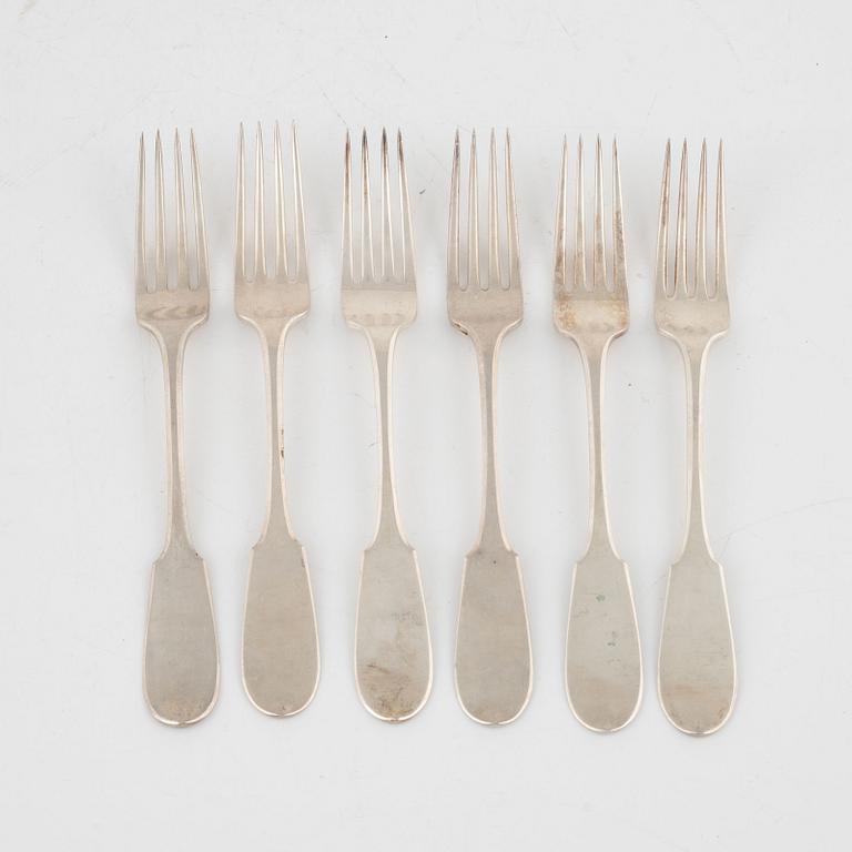 Eleven pieces of silver cutlery, Suomen Kultaseppä Oy, Turku, Finland, 1899-1916.