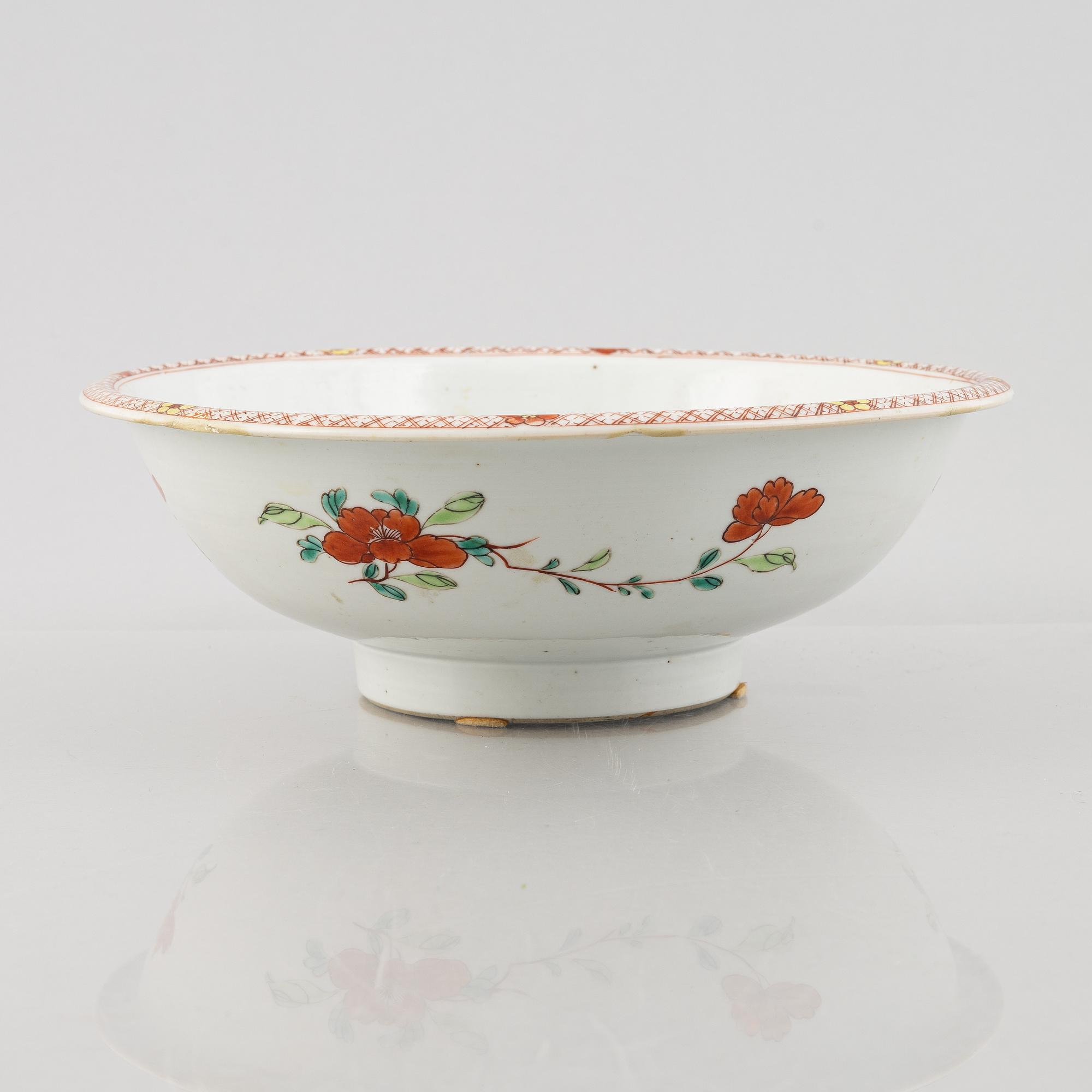 A famille rose bowl, Qing dynasty, 18th century.