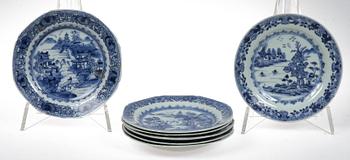 ASSIETTER, 25 st, porslin, Kina, 1700-tal.