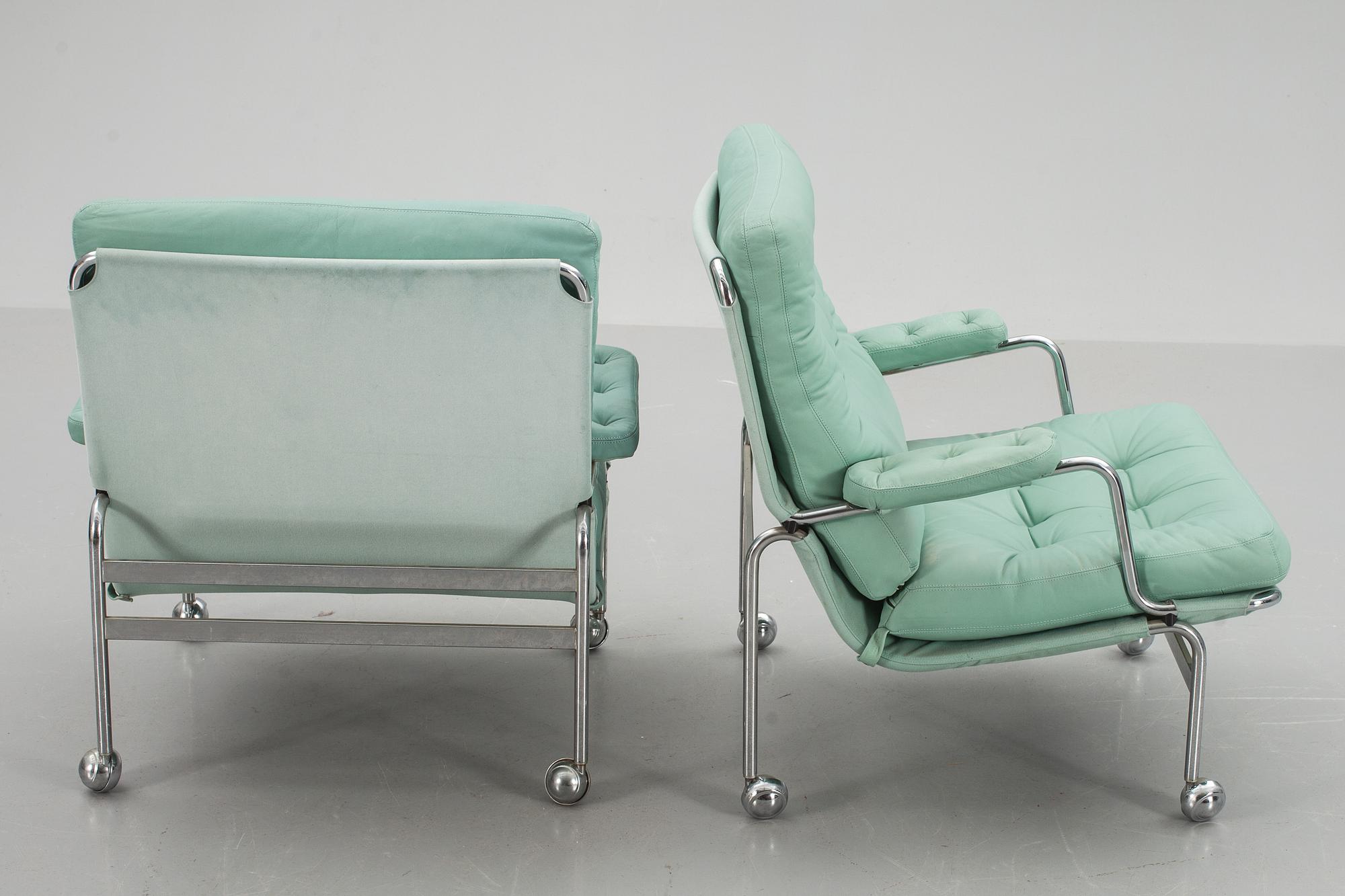 FÅTÖLJER, ett par, "Karin", Bruno Mathsson för Dux.