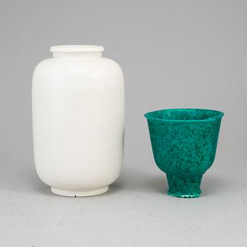 WILHELM KÅGE, two stoneware vases from Gustavsberg.