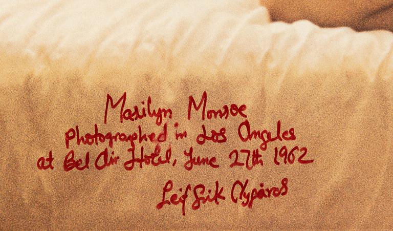 Leif-Erik Nygårds, "Marilyn Monroe photographed in Los Angeles at Bel Air Hotel, June 27th 1962".