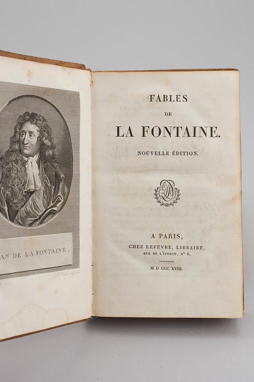 BOOKS: Fables de la Fontaine, 2 volS, 1818.  Histoire de la Guerre de Trente Ans, 2 volS, 1803.