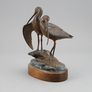 Kent Ullberg. A bronze sculpture of two curlews, signed Ullberg and numbered 12/50.