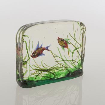 An "Aquarium" glass sculpture, probably by Riccardo Liciata for Murano.