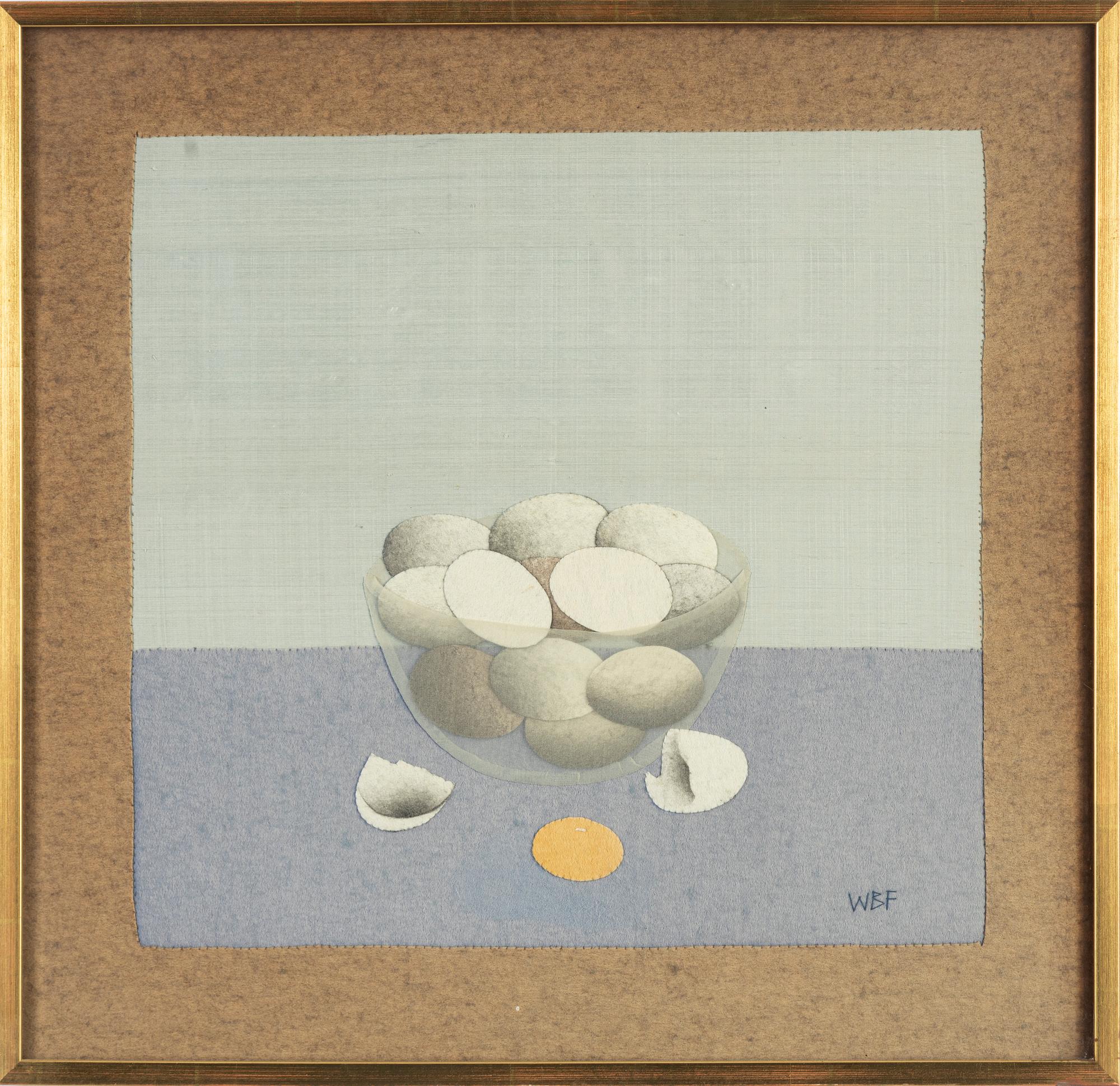 Wibeke Beck-Friis, collage in textile, signed.