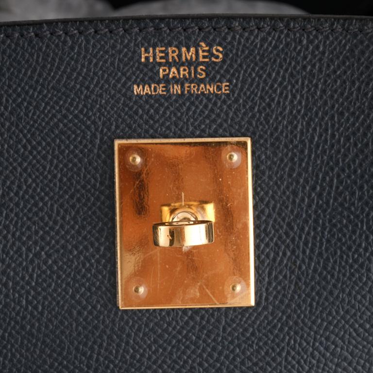 HERMÈS, a blue leather, "Birkin 40".