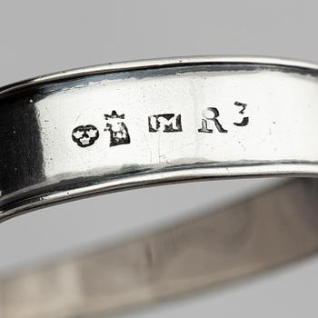 Isaac Malmborg, såsskål, silver, Stockholm 1823. Empire.