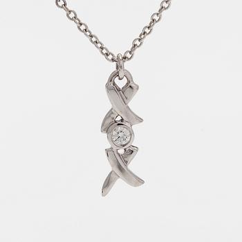 Tiffany & Co, Paloma Picasso, halsband, "XO", 18K vitguld och diamant.