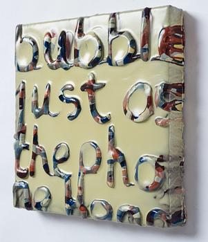 Maria Chevska, blandteknik med kaolin, signerad och daterad 2002 a tergo.