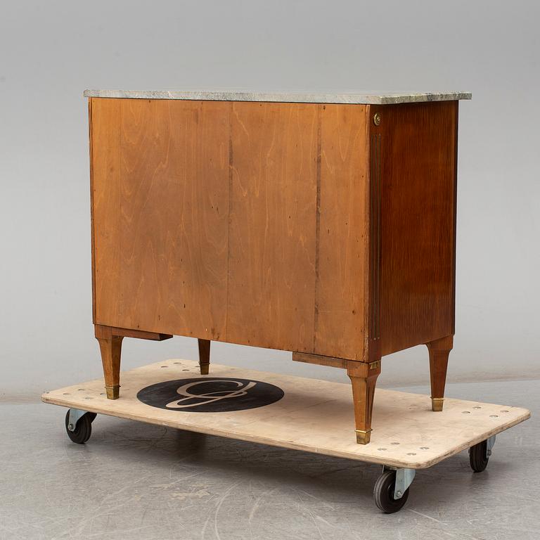 A mahogany veneered late Gustavian style chest of drawers, mid 20th Century.