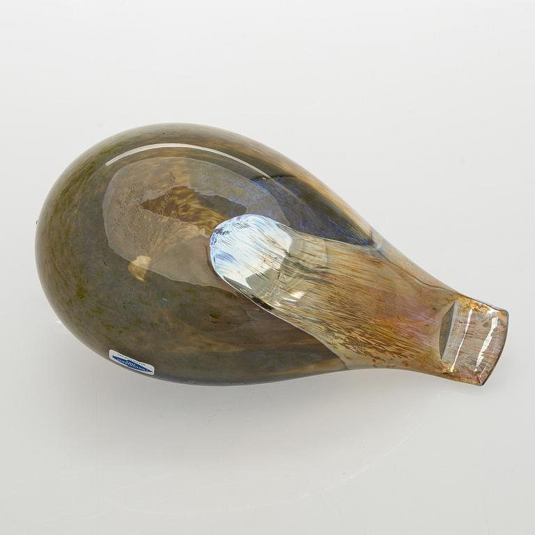 Oiva Toikka, glasfågel, signerad Oiva Toikka Nuutajärvi Notsjö Turun Sanomat 1986.