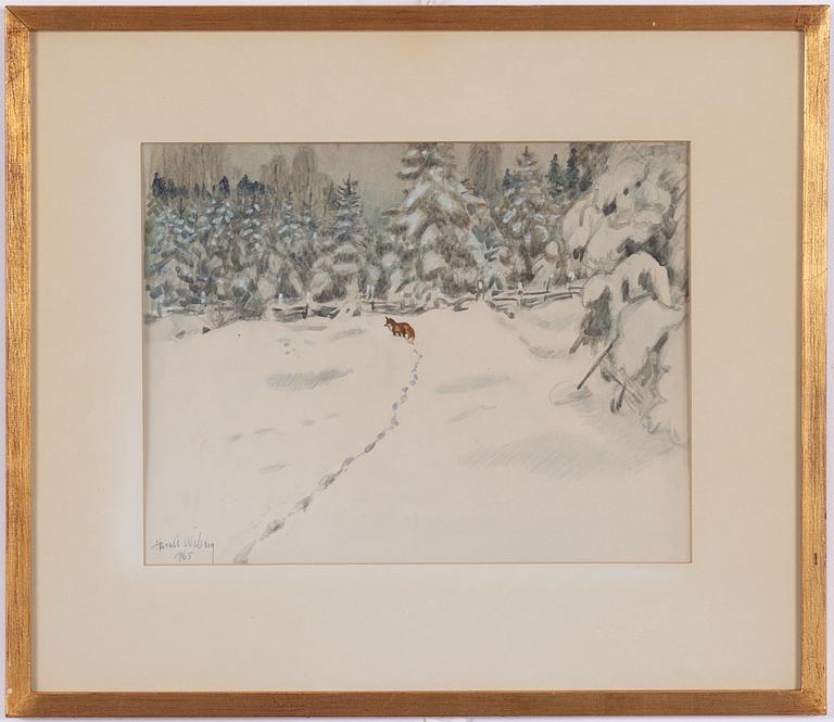 Harald Wiberg, Räv i vinterlandskap.