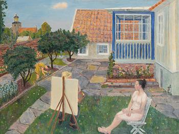 Birger Ljungquist, olja på pannå, signerad och daterad 1947.