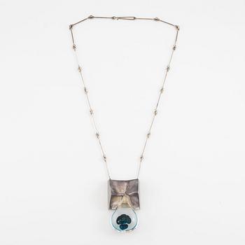 Björn Weckström necklace "Big drop" sterling silver and acrylic for Lapponia.