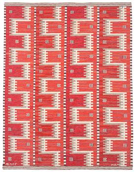 949. CARPET. "Röda Havet". Flat weave (Rölakan). 238,5 x 178,5 cm. Signed AB MMF MR.