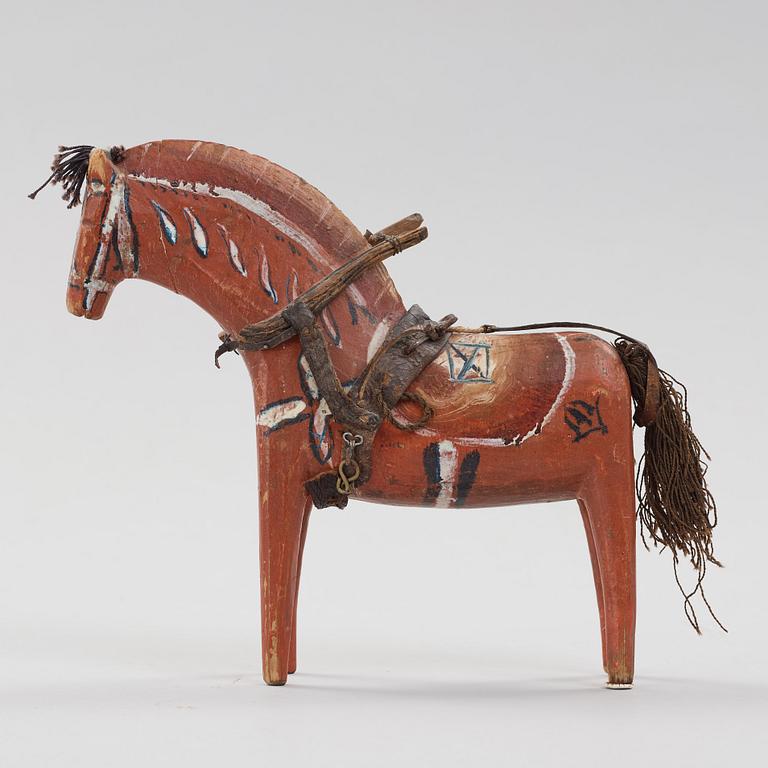 A painted swedish Dala horse Älvkarhed, Alfta, Hälsingland, 19th century.