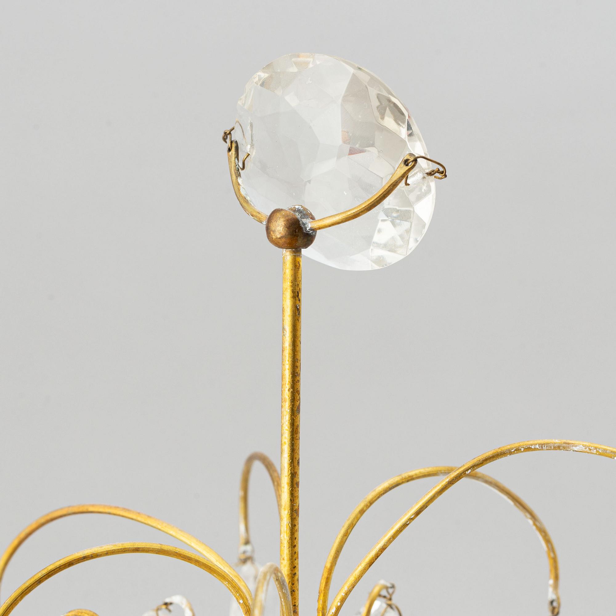 A pair of early Gustavian style 20th century table chandeliers.