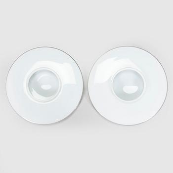 Arne Jacobsen, a pair of 1960's 'AJ-Eklipta' ceiling / wall lamps, for Louis Poulsen/licensed manufacturer Orno, Stockmann.