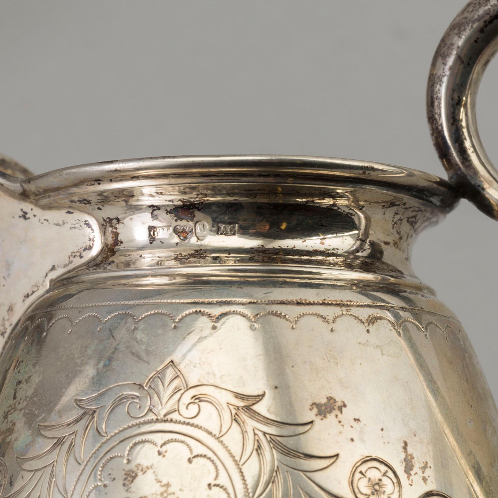 GUSTAF MÖLLENBORG, kaffeservis, silver, tre delar, Stockholm, 1860/70-tal.