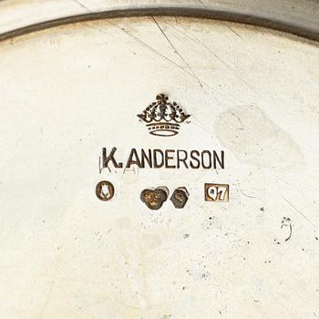 Kungapokal med lock, silver, Prins Carls Hederspris 1918, K. Anderson, Stockholm 1918.
