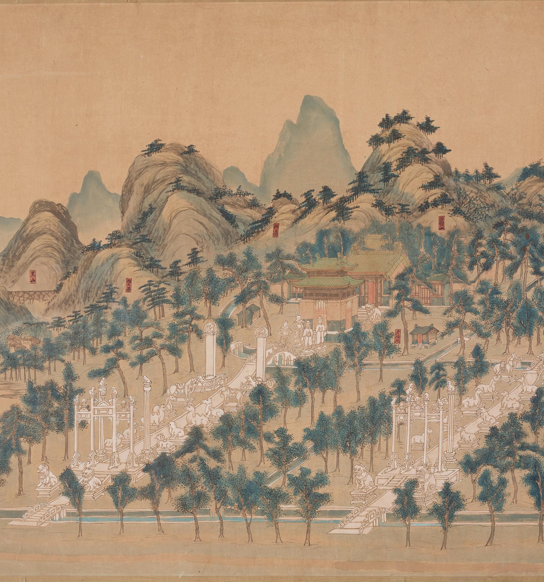 A long scroll painting by unknown Chinese artist, Qing dynasty/early 20th Century.