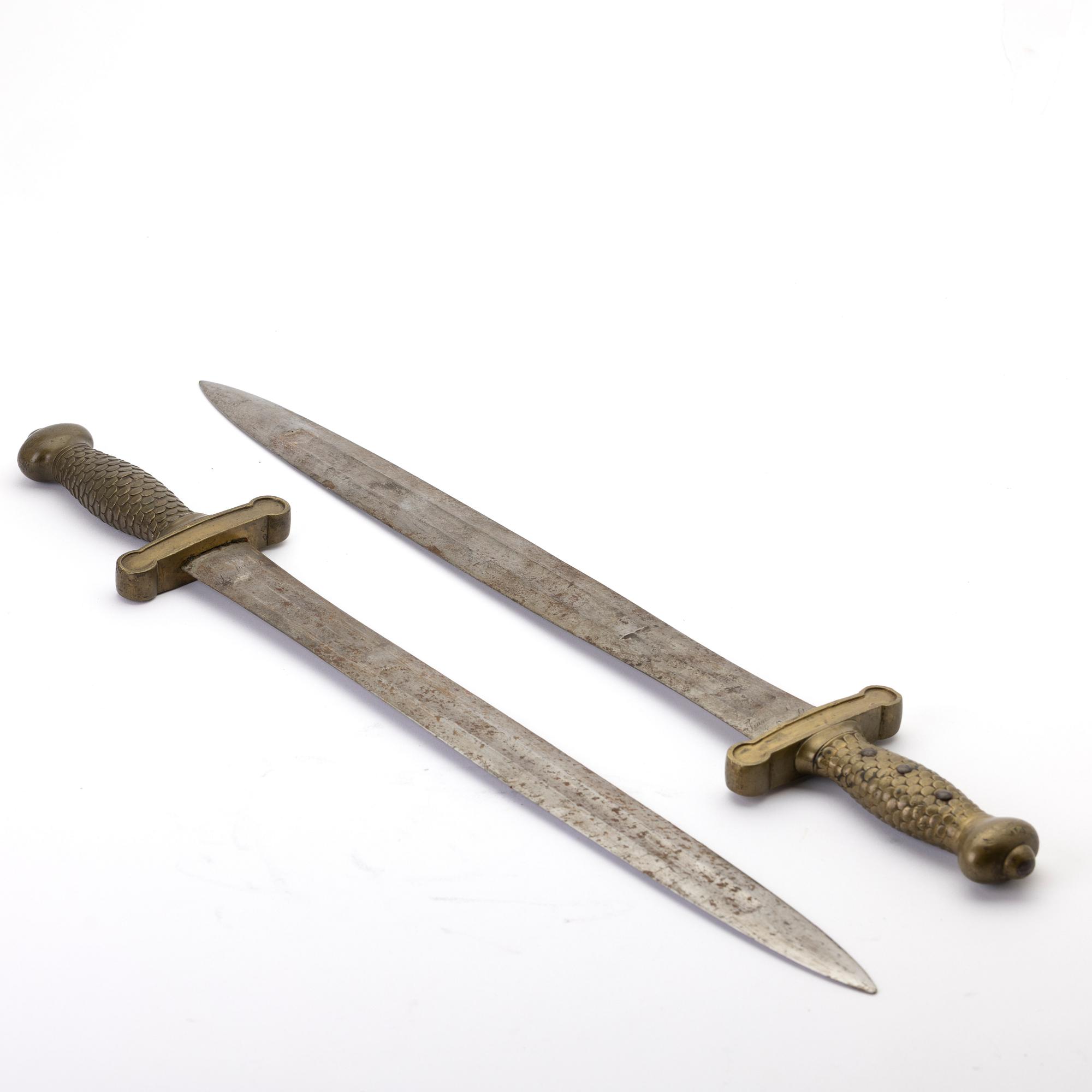 Artillery cutlasses, 2, France, 19th century.