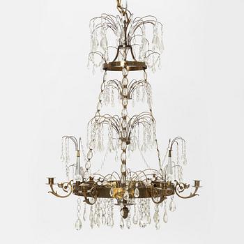 A Gustavian style Haga model chandelier, early 20th Century.